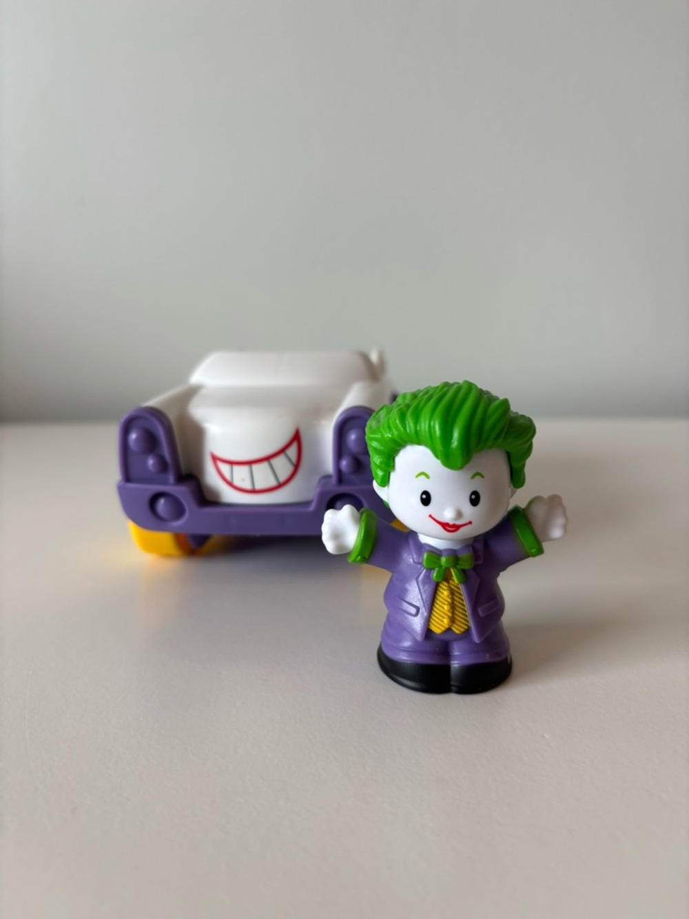 Little People- Purple & Green Joker Figure and Car Kids Toy Set